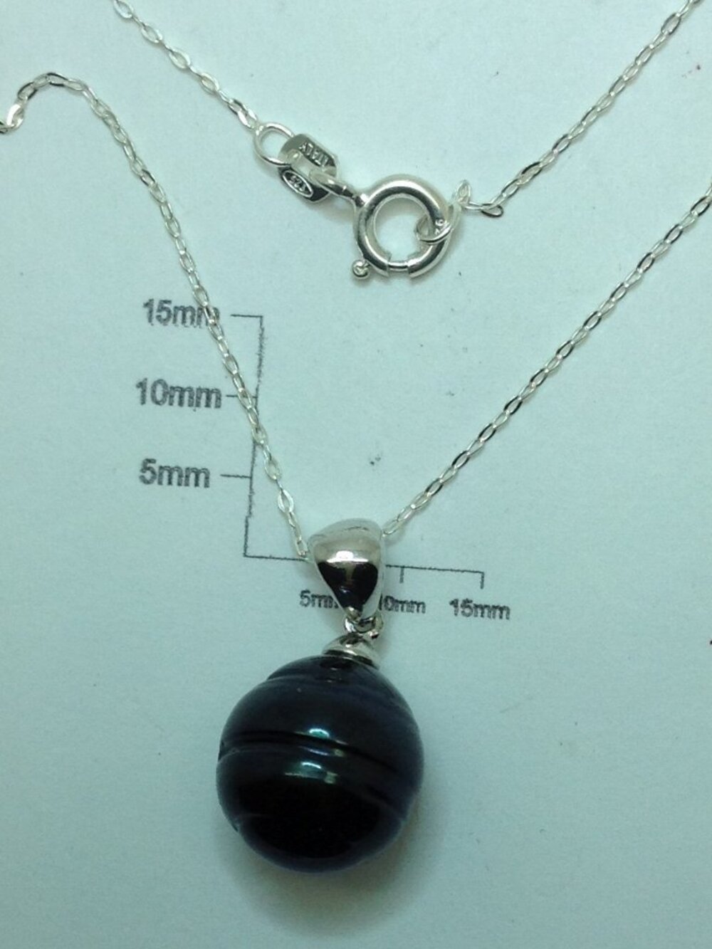Honora Black Freshwater Pearl Pendant with Silver Chain Necklace